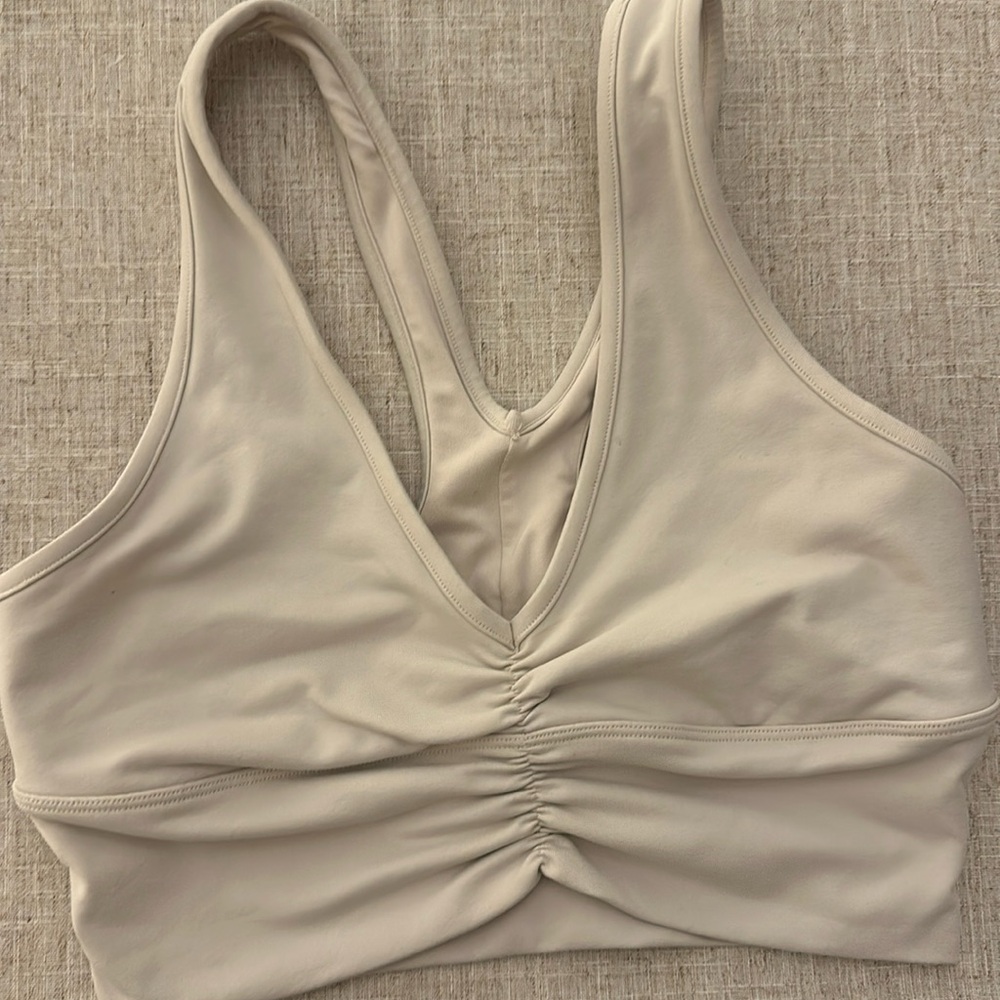 Cream Alo Long Line Sports Bra